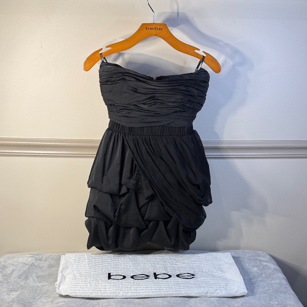 BeBe Vintage Black Strapless Cupcake Dress - Size XS
